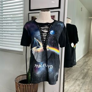 Pink Floyd lace up graphic tee